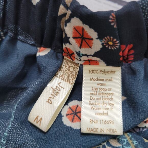 Japna Size M Floral Off The Shoulder Bell Sleeve Blouse Boho Bohemian Cottage - Picture 7 of 8